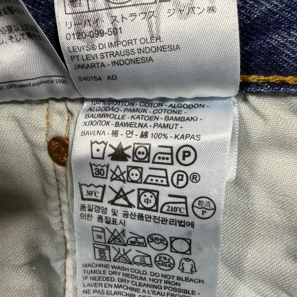 Levis 501 Original Fit Mens Medium Wash Blue Denim Straight Leg Jeans 38x34